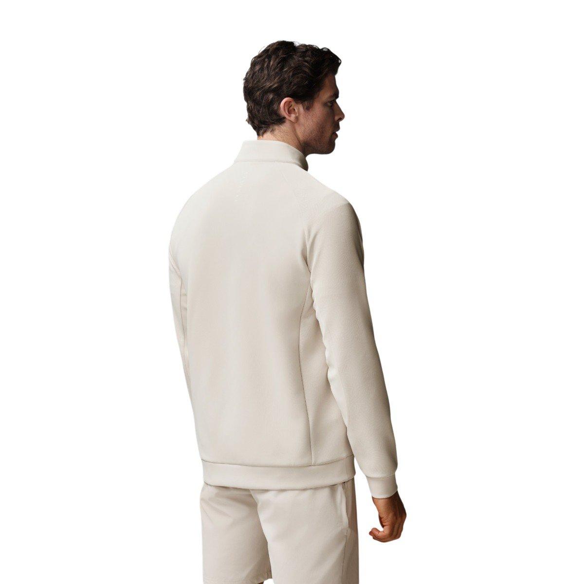 CASTORE MEN'S FLEX DEBOSSED QUARTER ZIP GOLF MID LAYER - WINDCHIME/WHITE